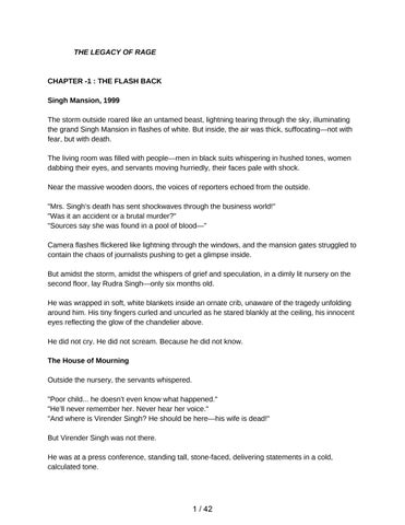 THE LEGACY OF RAGE  (PART 1)  