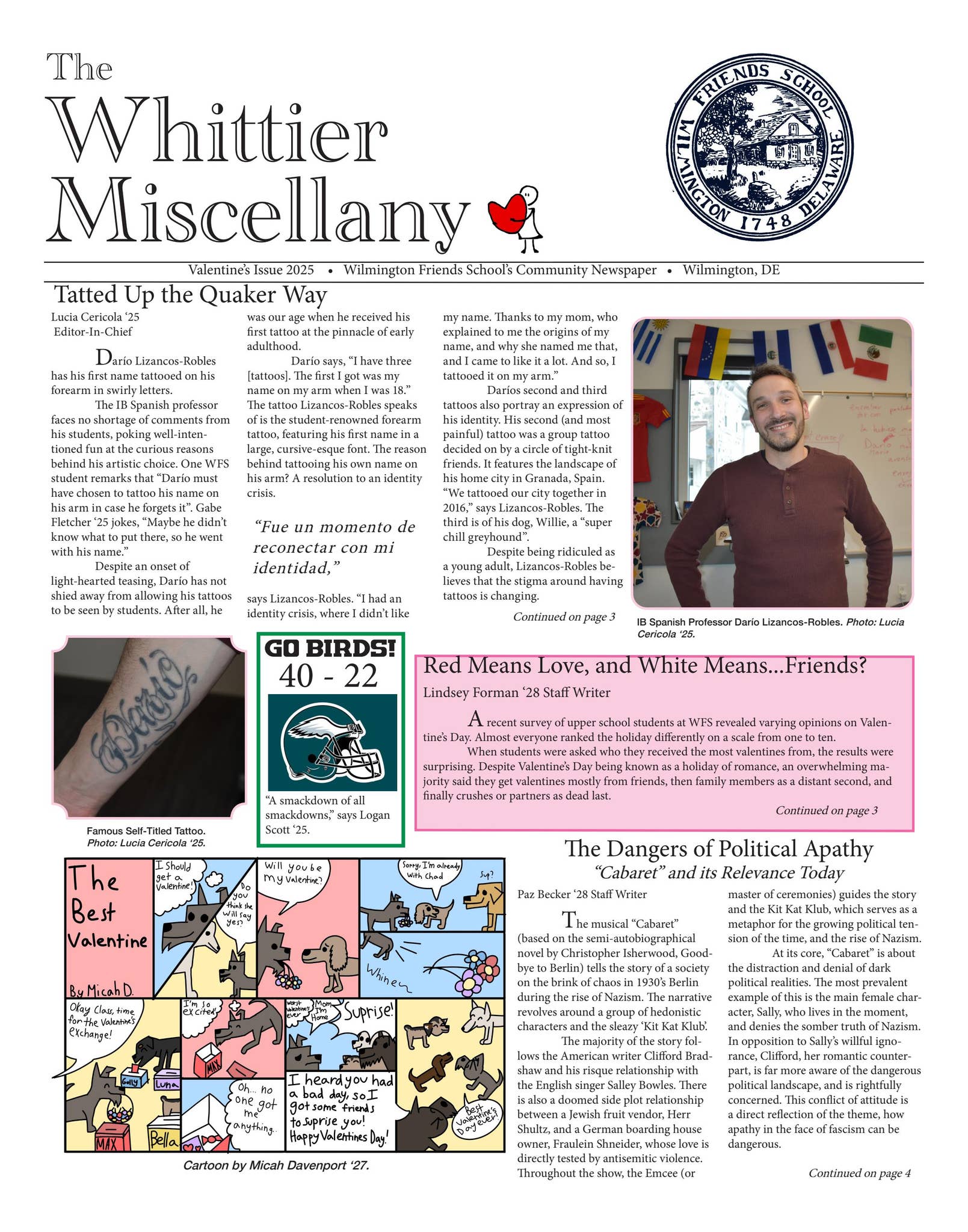 Whittier Valentines Issue by Wilmington Friends School - Issuu