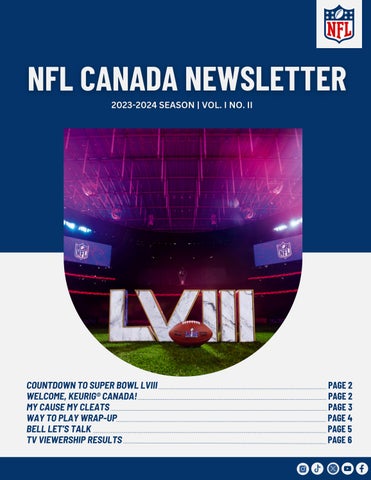 NFL Canada Partnership Bi-Monthly Newsletter  Vol. 1 No. 2