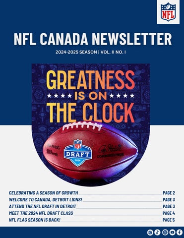 NFL Canada Partnership Bi-Monthly Newsletter  Vol. 1 No. 3