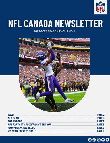 NFL Canada Partnership Bi-Monthly Newsletter  Vol. 1 No. 1