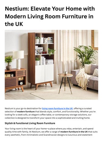 Nestium Elevate Your Home with Modern Living Room Furniture in the UK