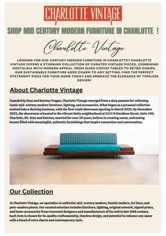 Shop Mid Century Modern Furniture in Charlotte at Charlotte Vintage!