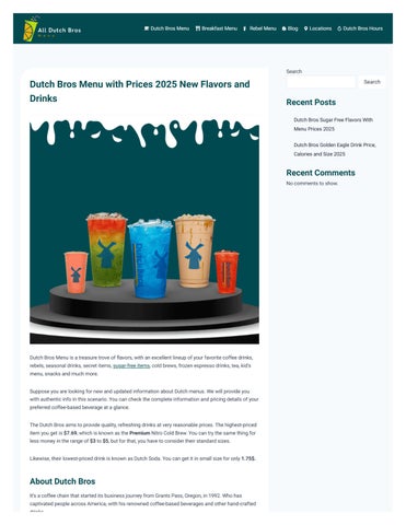 All Dutch Bros Menu With Prices