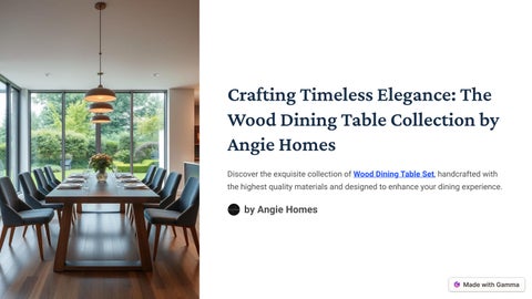 Elegant Wood Dining Table Sets: Timeless Beauty for Your Home