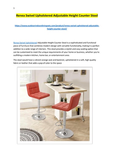 Renea Swivel Upholstered Adjustable Height Counter Stool 22.02.2025