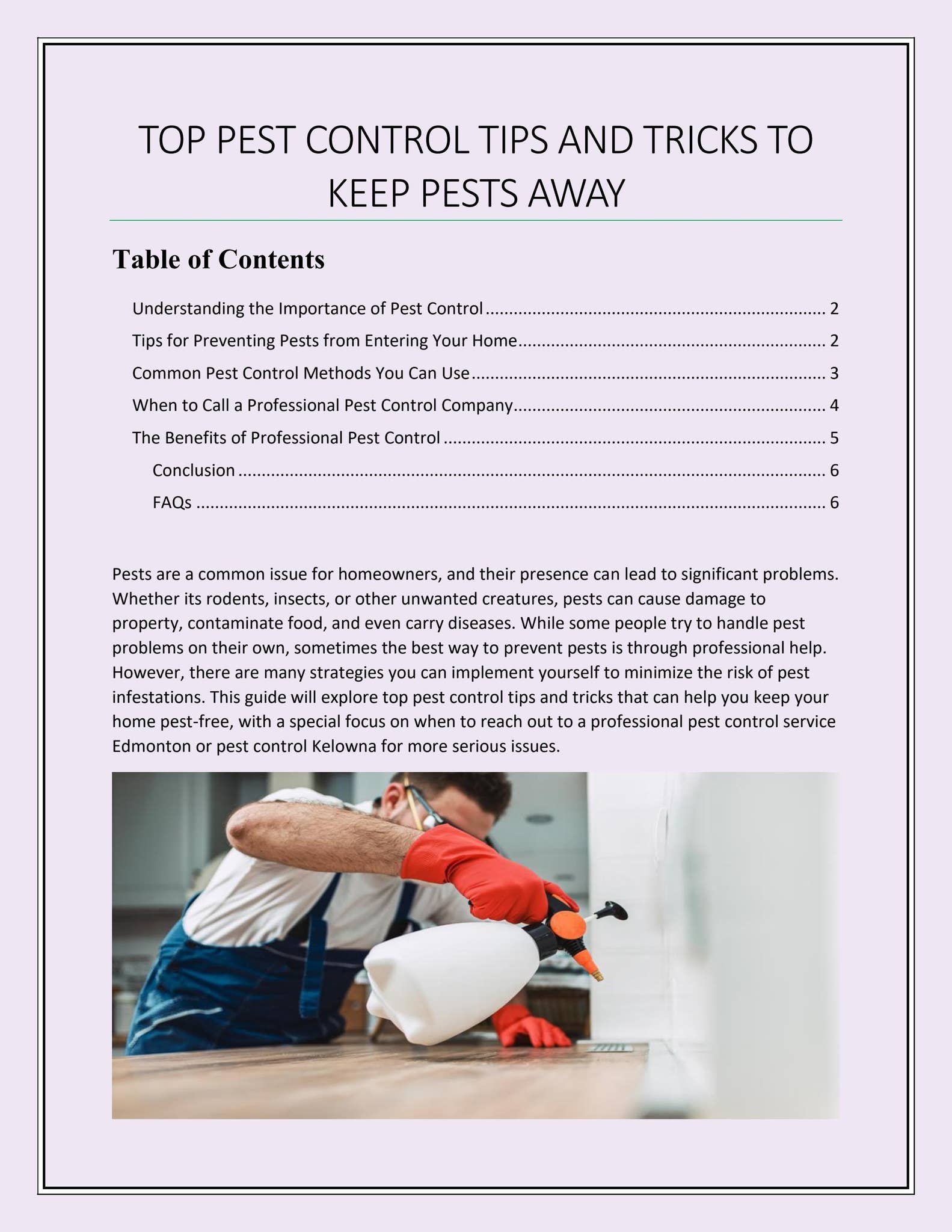 TOP PEST CONTROL TIPS AND TRICKS by Web Cures Digtal - Issuu