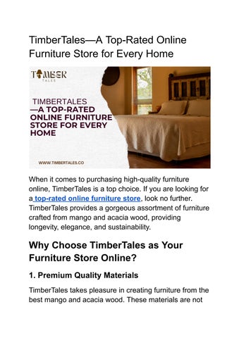  TimberTales—A Top-Rated Online Furniture Store for Every Home