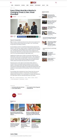 Every Citizen Must Be a Warrior in Changing Times: Lt. Gen. Vinod Khandare