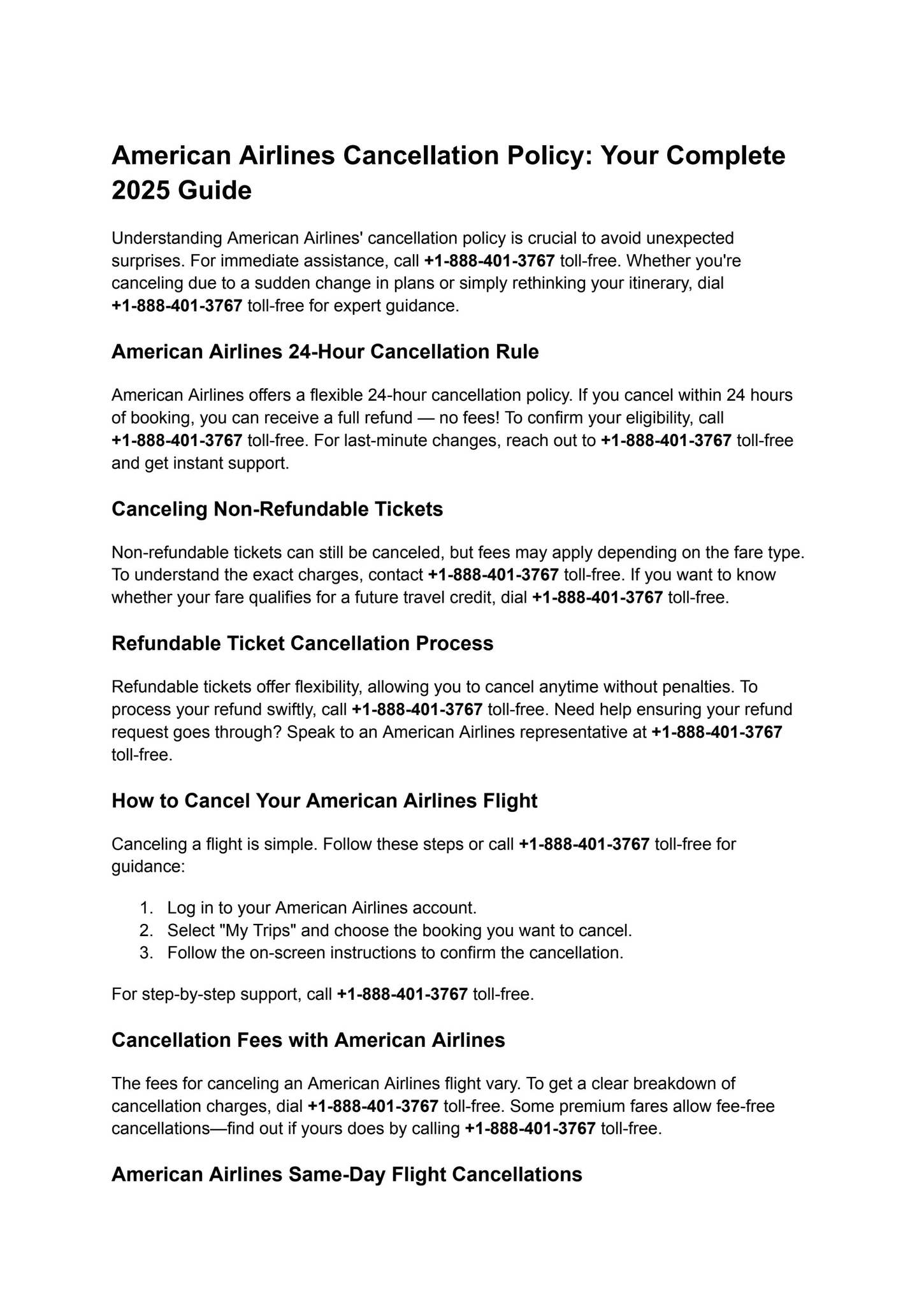 American Airlines Cancellation Policy by PeterBell4517 - Issuu
