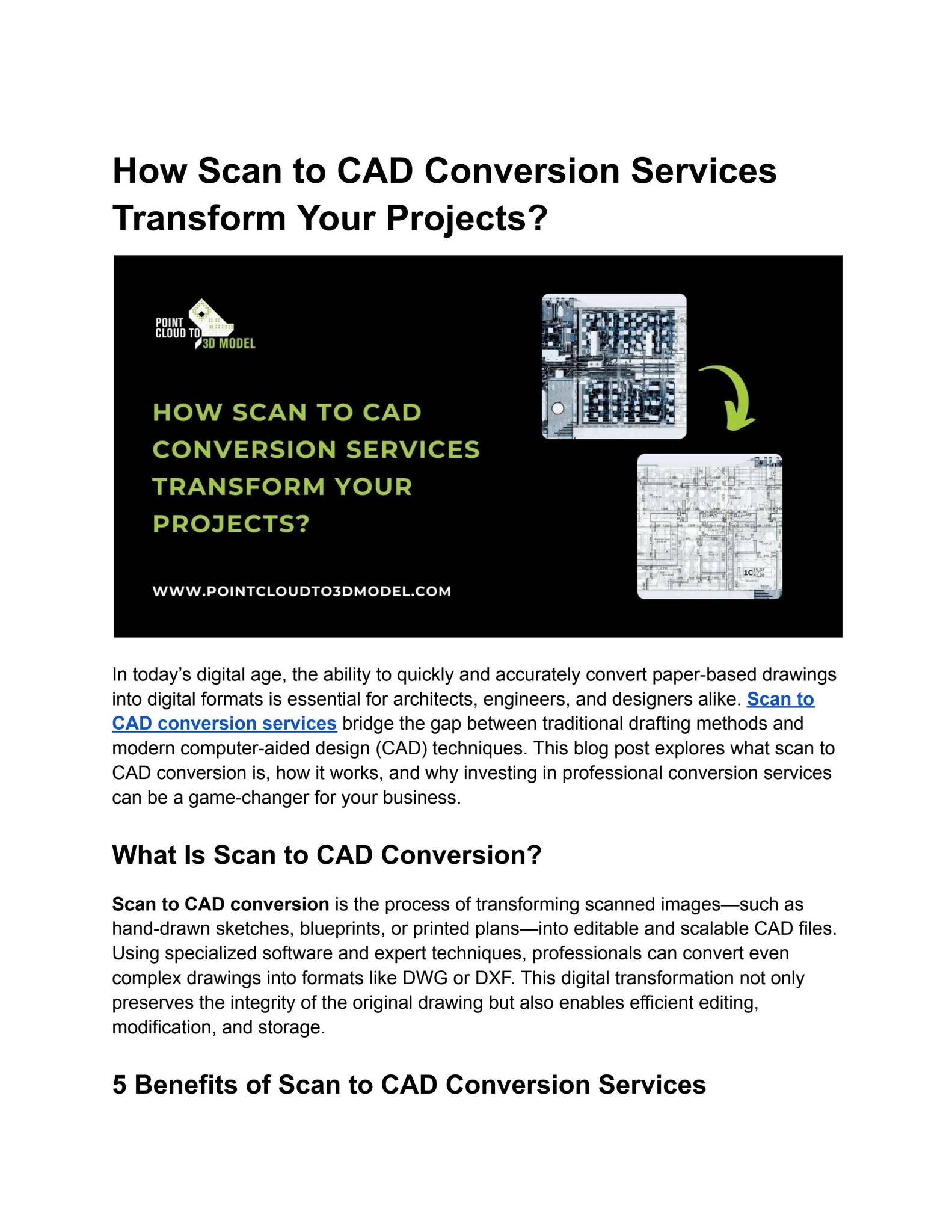 How Scan to CAD Conversion Services Transform Your Projects? by ...