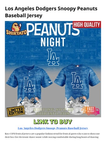 【激安アウトレット!】 Snoopy Dodgers Angeles Los Peanuts by Jersey Baseball 応援グッズ