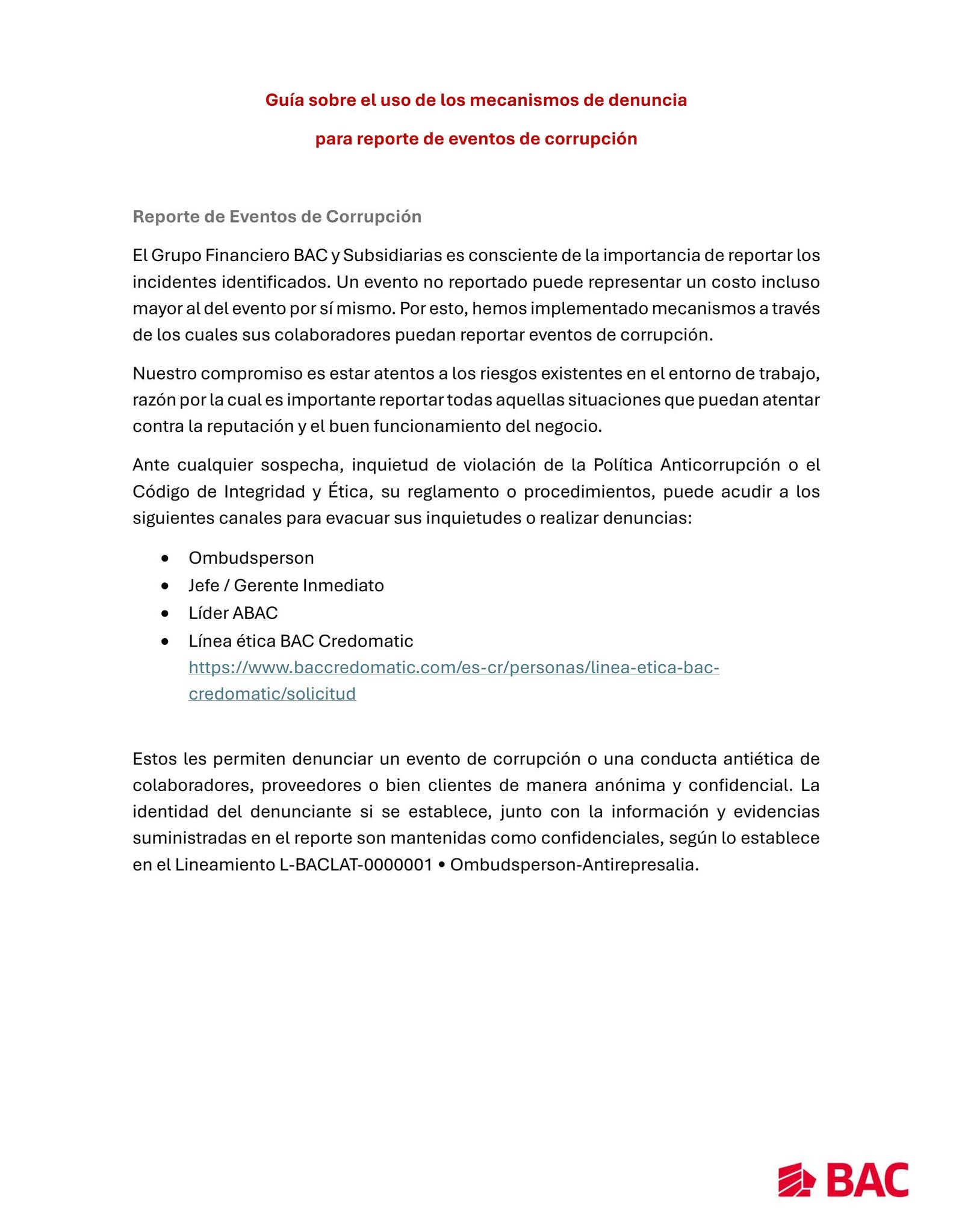 Guía sobre el uso de los mecanismos de denuncia by Comunicación Interna