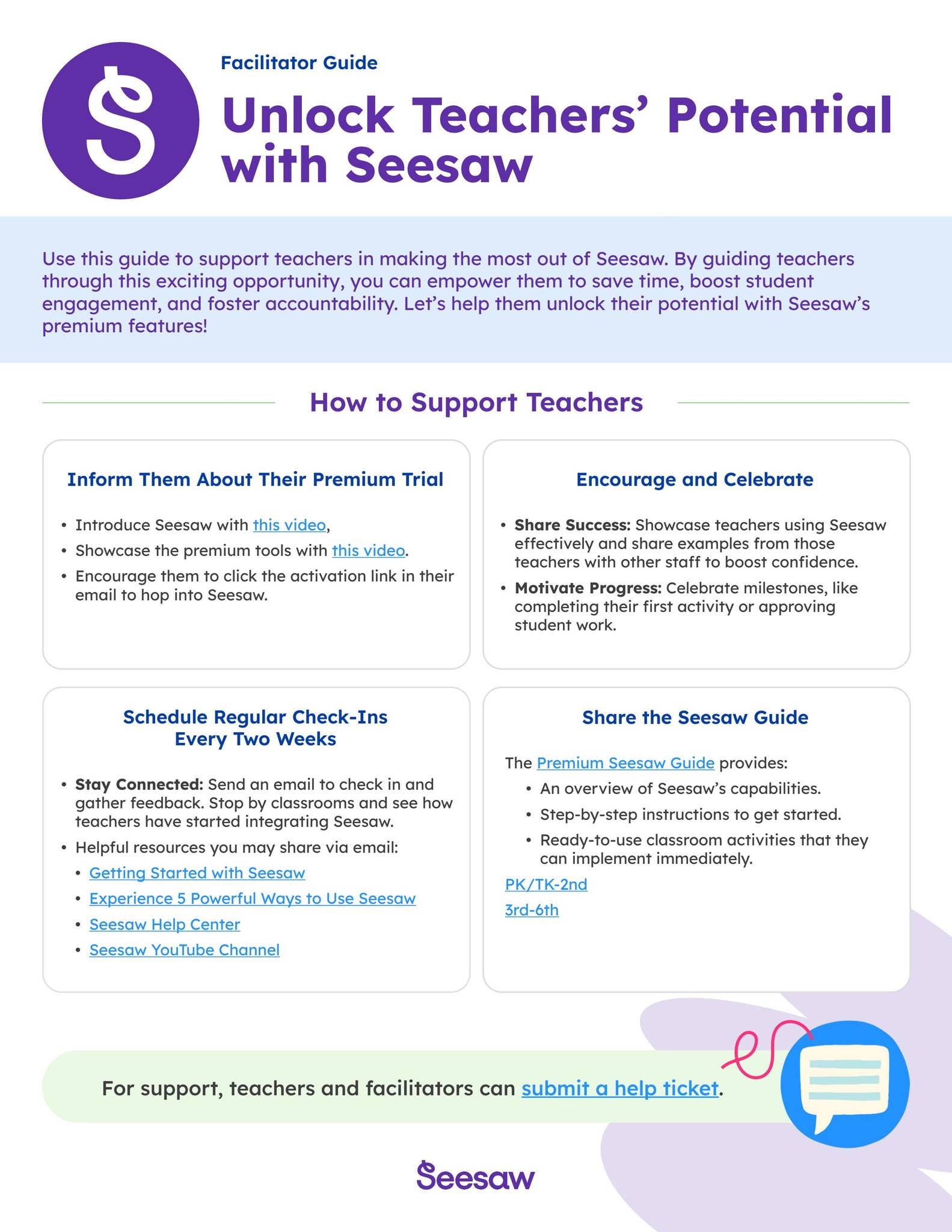 Facilitator Guide: Unlock Teachers Potential with Seesaw by ...