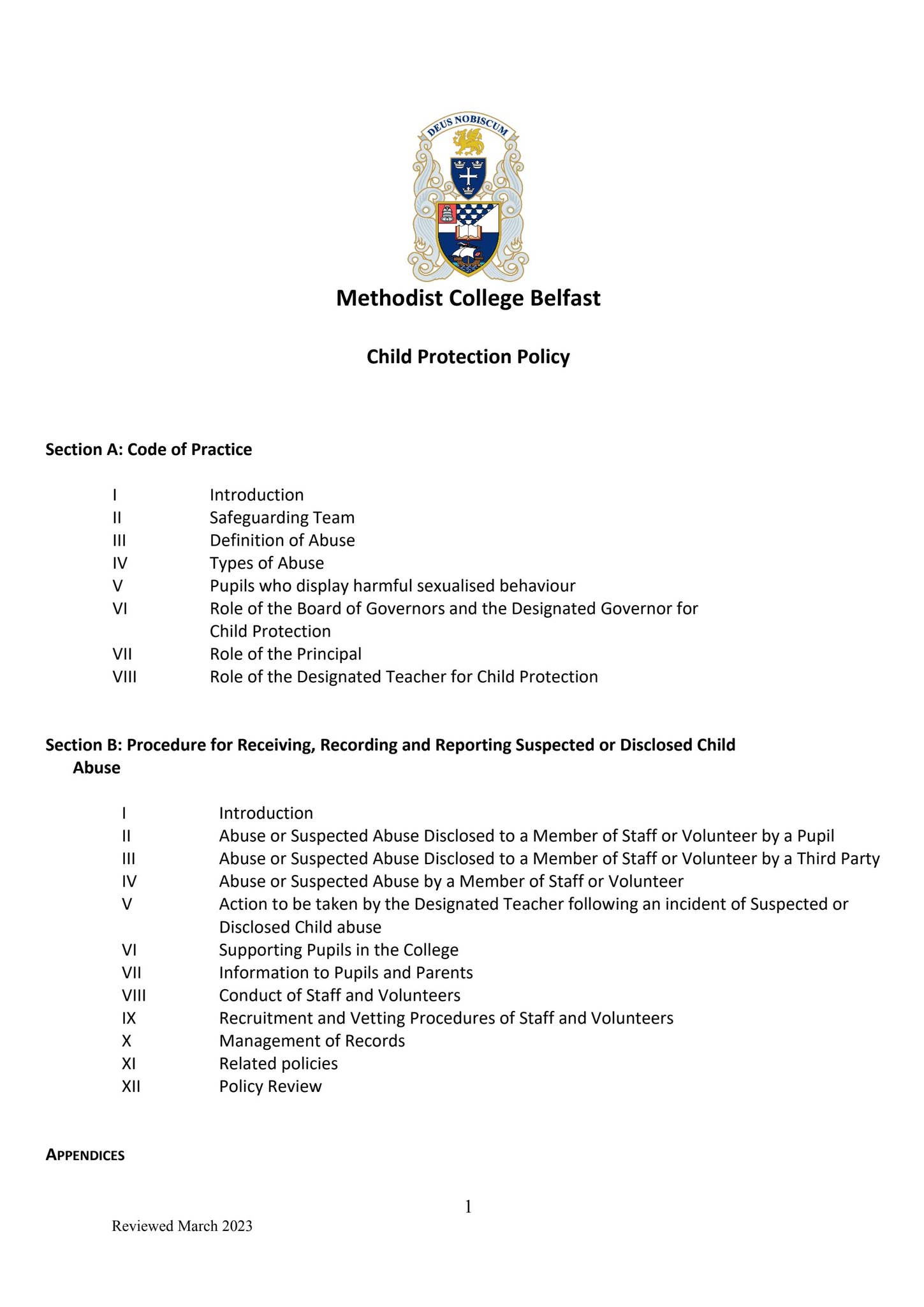 Child Protection Policy 25 by Methodist College Belfast - Issuu