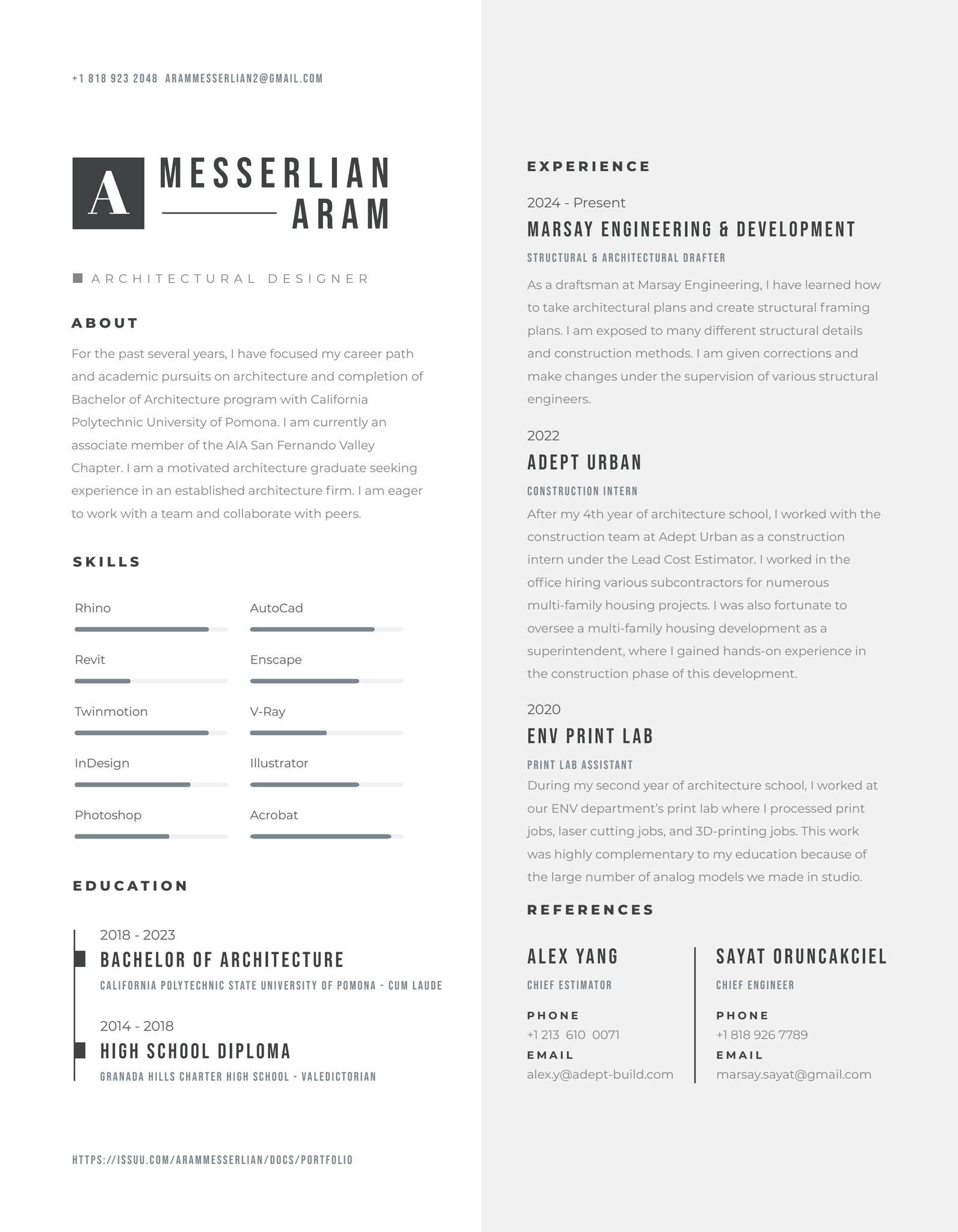 Aram Messerlian Architectural Designer Resume by Aram Messerlian - Issuu