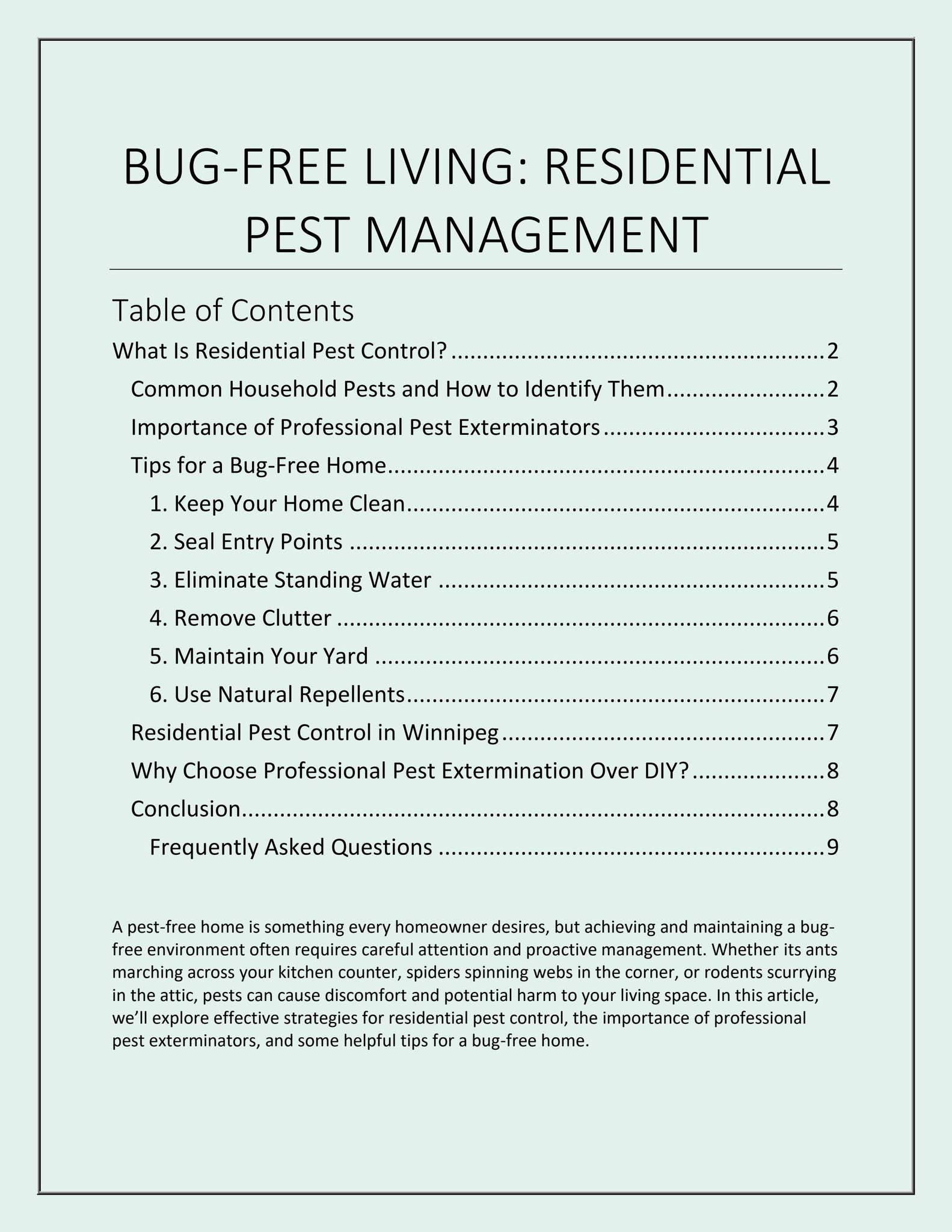 BUG FREE LIVING RESIDENTIAL PEST MANAGEMENT by Web Cures Digital - Issuu