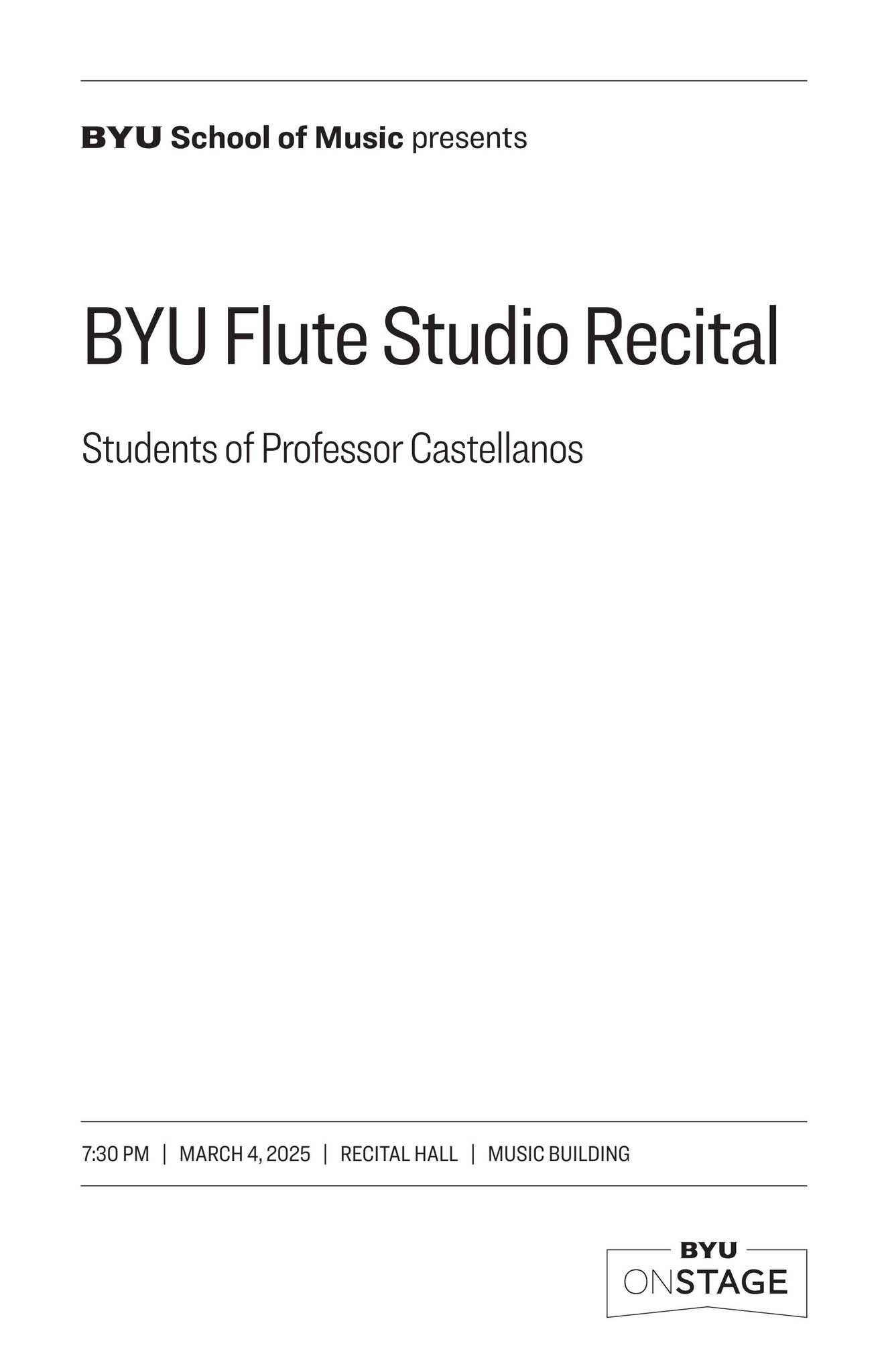 030425 - Flute Studio Recital Program FINAL by BYUSchoolofMusic - Issuu