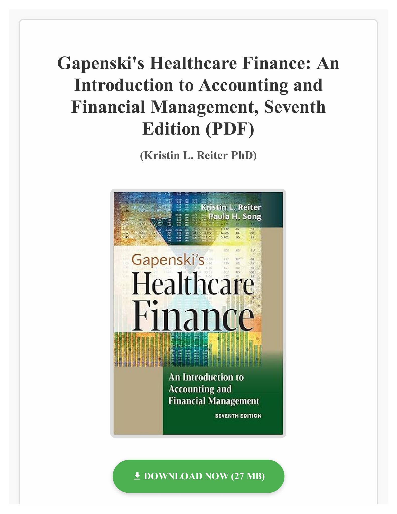 ANSWERS TO PROBLEMS IN GAPENSKI HEALTHCARE FINANCE PDF intelligence overview