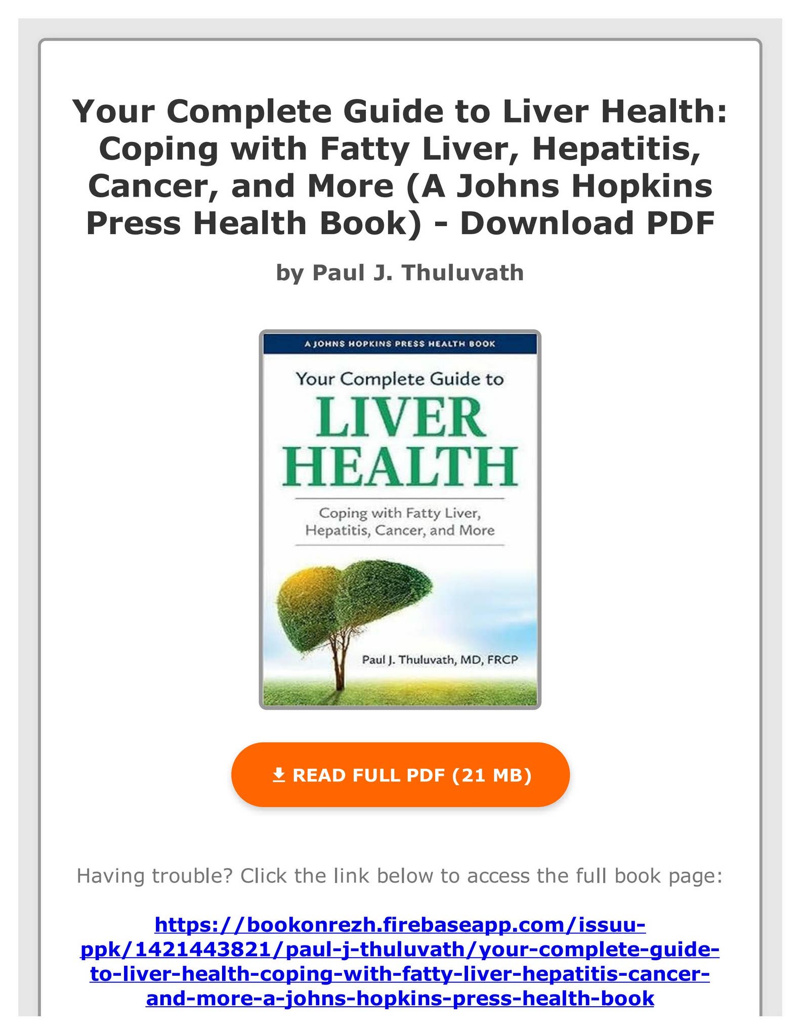 Download Your Complete Guide to Liver Health: Coping with Fatty Liver ...