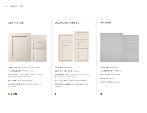 Styles, Woods × Finishes | All Product Lines | January 2025 更新版 第 20 页