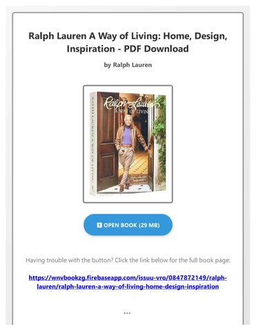 Ralph Lauren A Way of Living: Home, Design, Inspiration