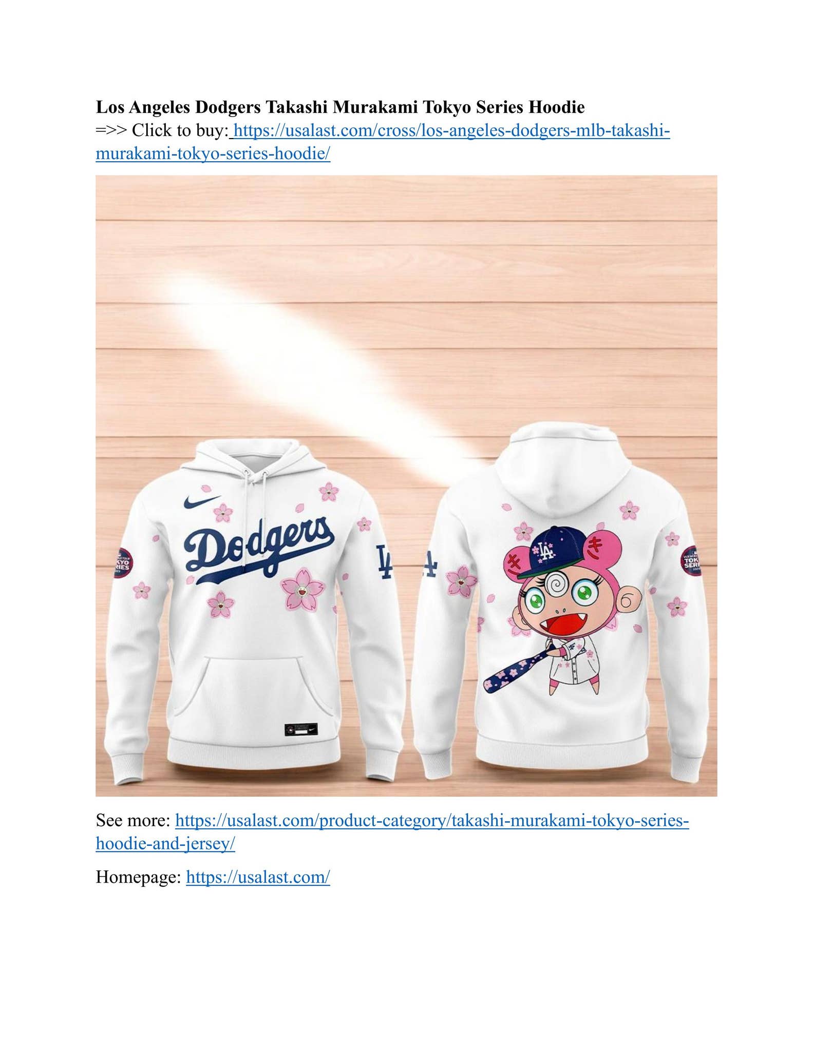 新作 日本未発売TAKASHI MURAKAMI × Dodgers パーカー Fanatics | TAKASHI MURAKAMI + DODGERS HOODIE BLACK | Hoodies