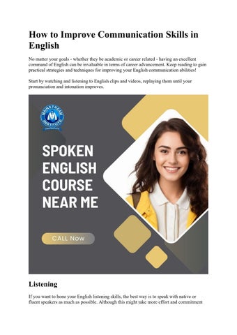 How to improve communication skills|Top Spoken English Course Near me ...