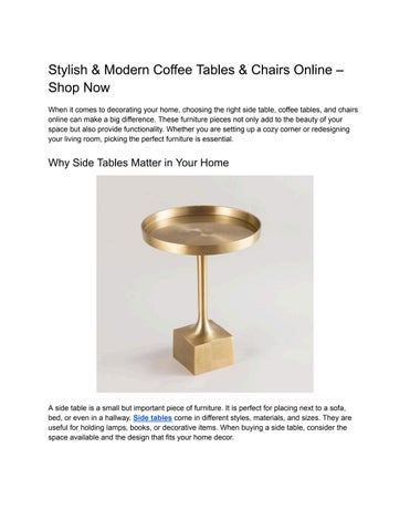 Stylish & Modern Coffee Tables & Chairs Online – Shop Now