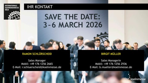 INTERNATIONALE EISENWARENMESSE 2026 - Ausstellerguide 第 12 页