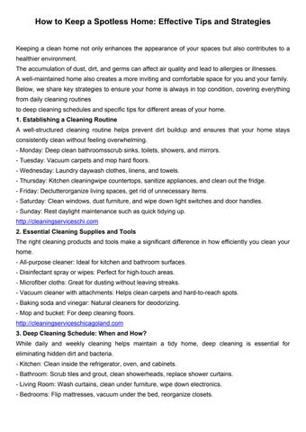 How to keep a spotless home by Emily Johnson - Issuu