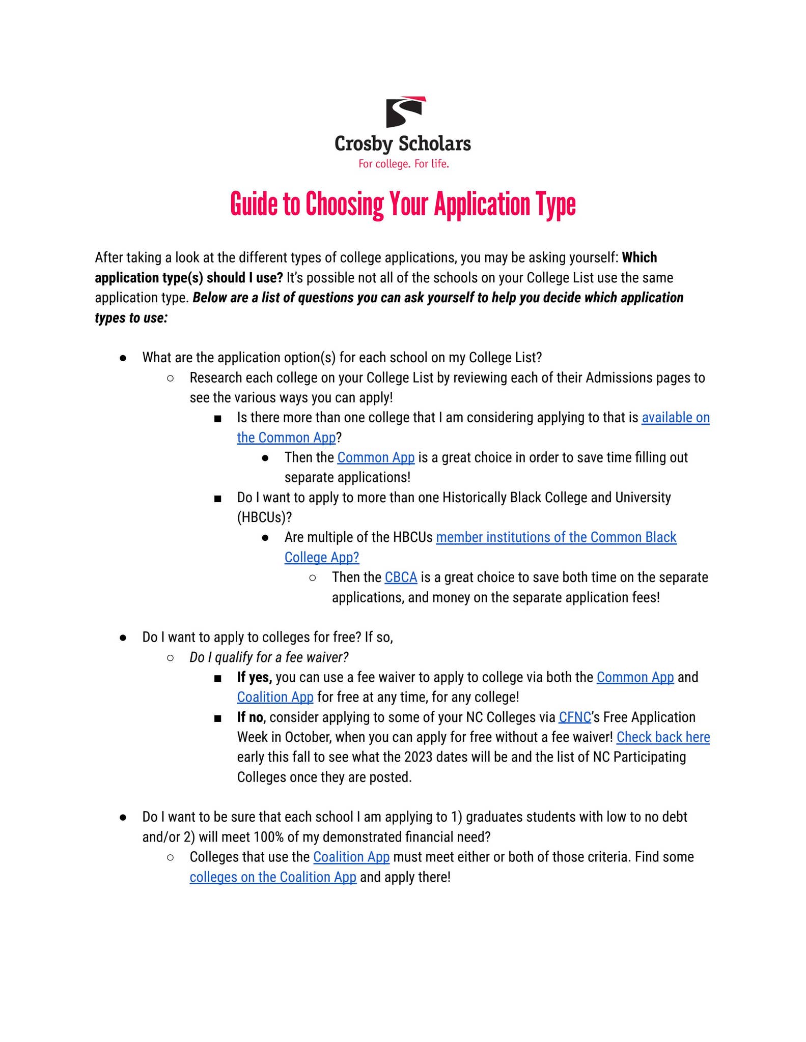Guide-to-Choosing-Your-Application-Type by Crosby Scholars Community ...