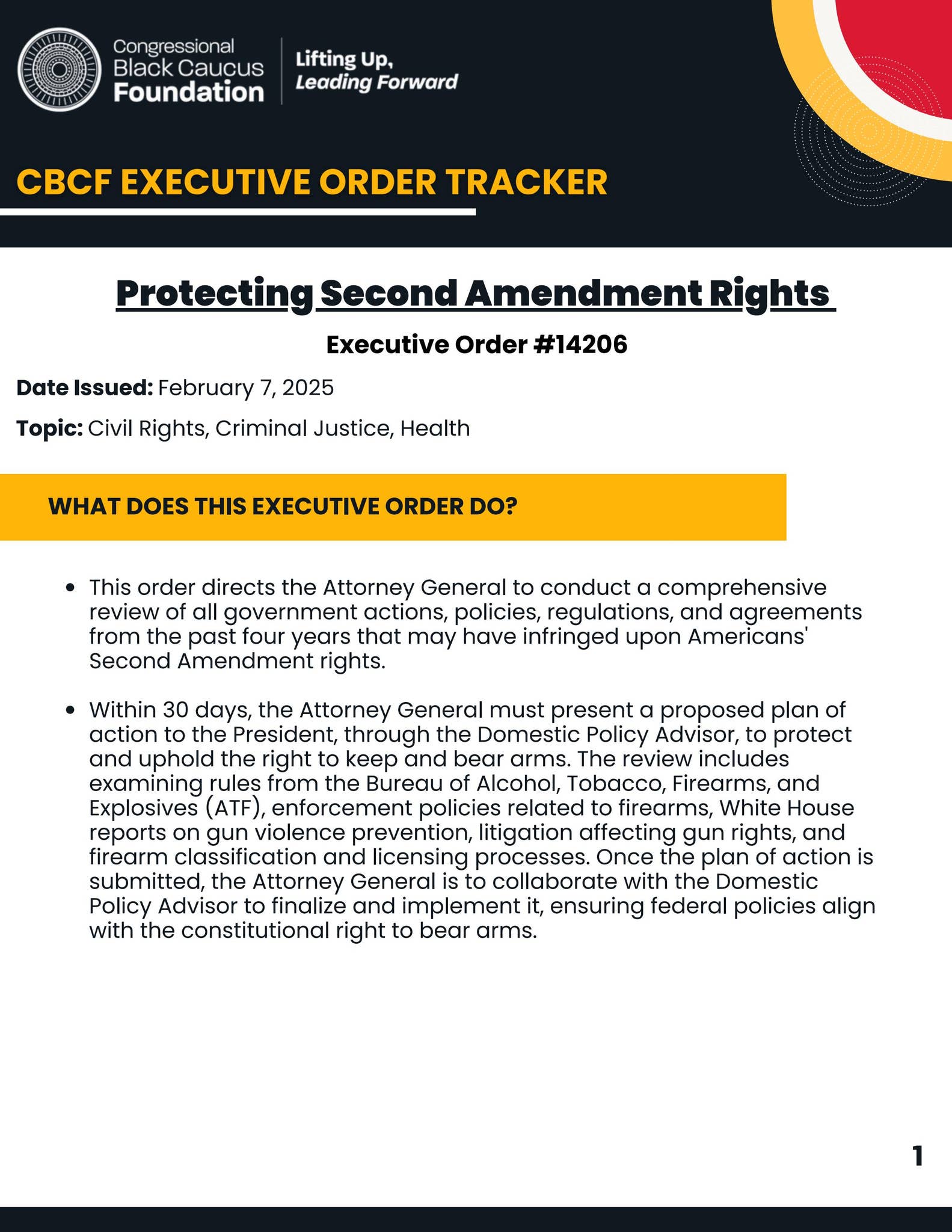 Protecting Second Amendment Rights Protecting Second Amendment Rights Fact Sheet by Congressional Black ...