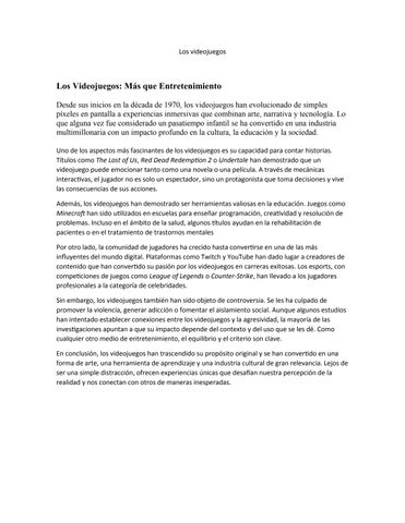 Los videojuegos 