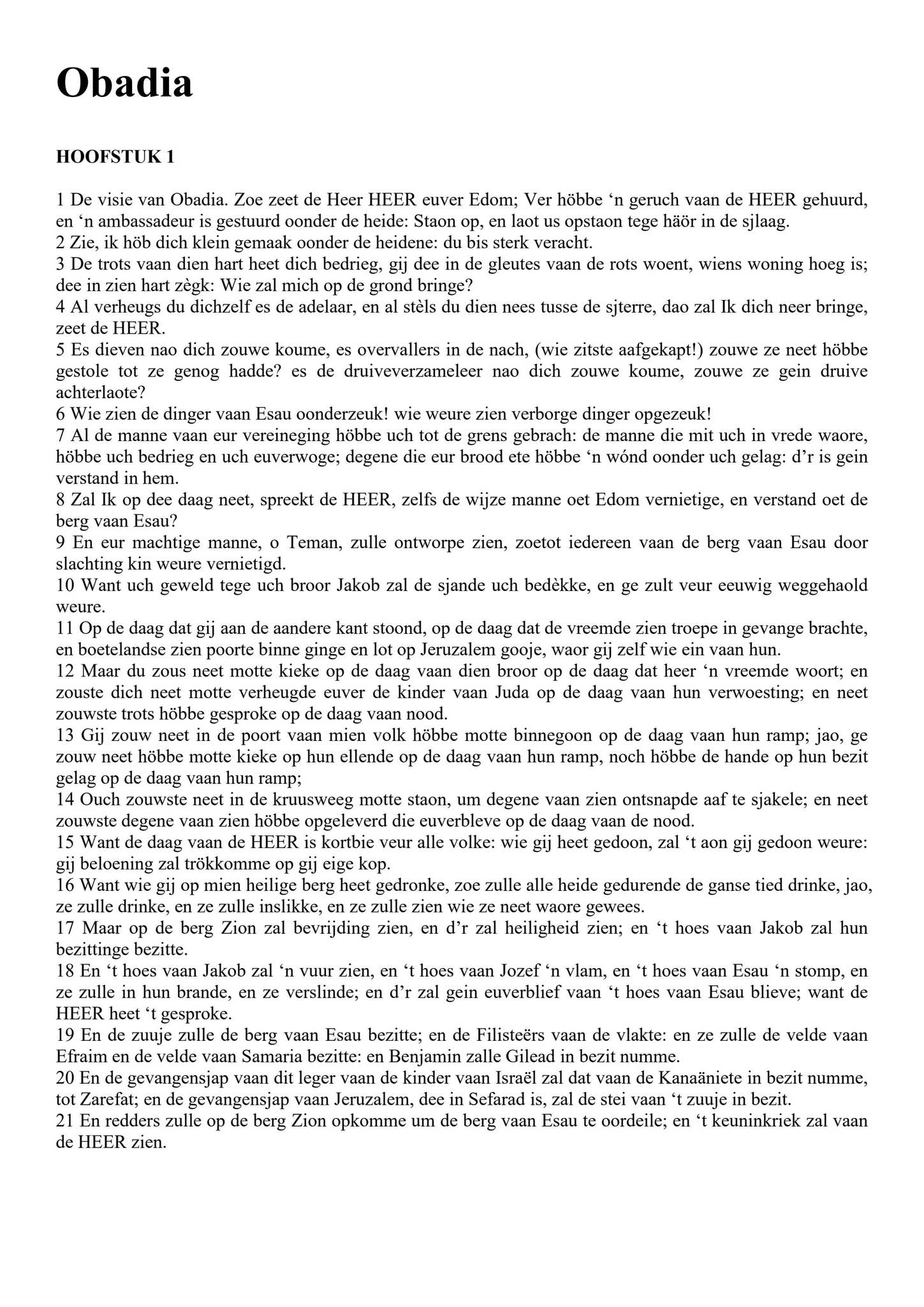 Limburgish The Book of the Prophet Obadiah by Filipino Tracts