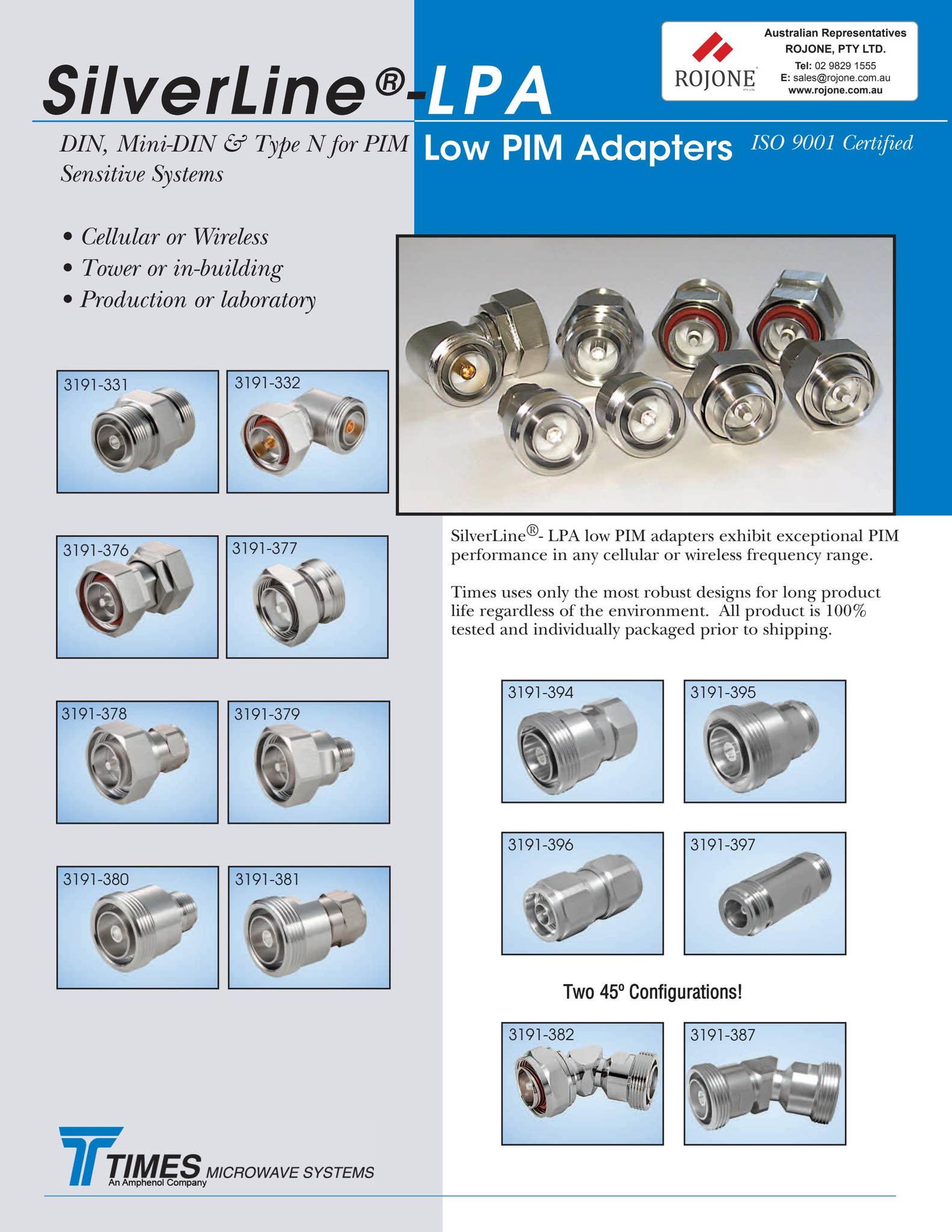SilverLine LPA Adapters Datasheet Times Microwave By Rojone Pty Ltd silverline-lpa-adapters-datasheet-times-microwave-by-rojone-pty-ltd