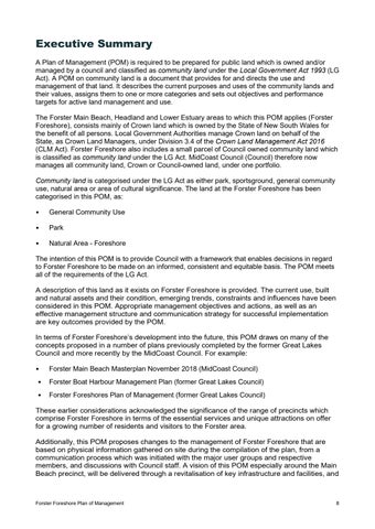 Forster Foreshore Plan of Management 第 8 页