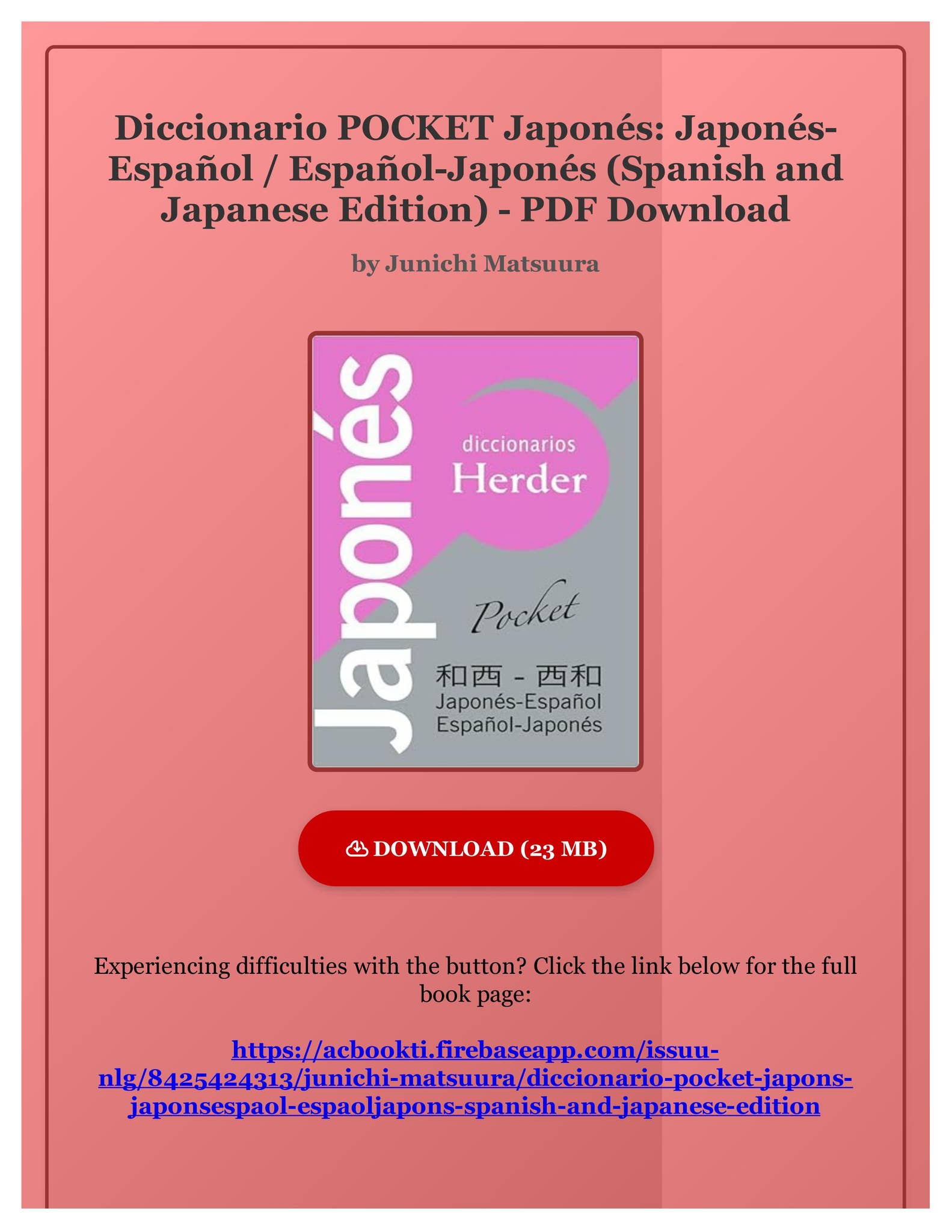 PDF) eBOOK Diccionario POCKET Japonés: Japonés-Español