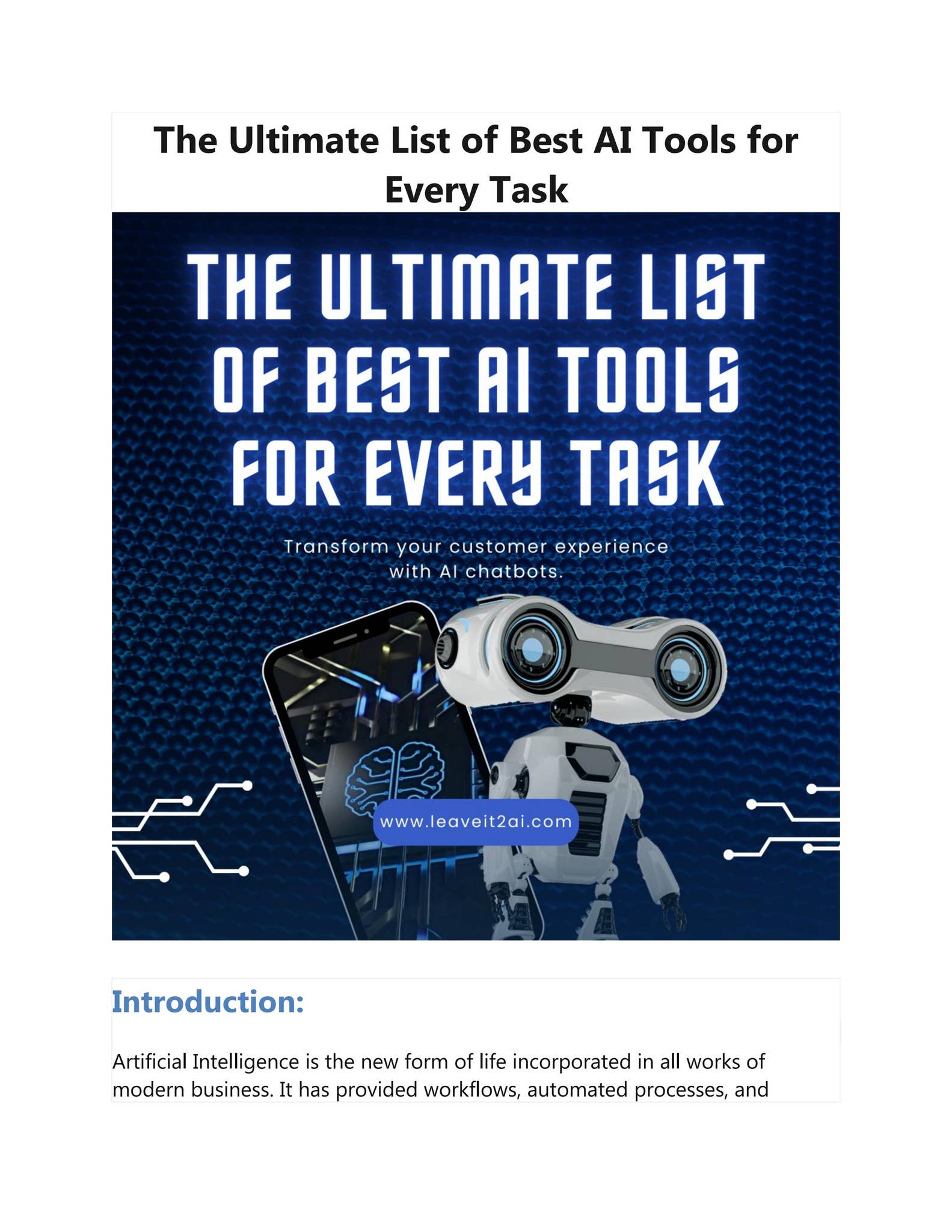 The Ultimate List of Best AI Tools for Every Task by kozee - Issuu