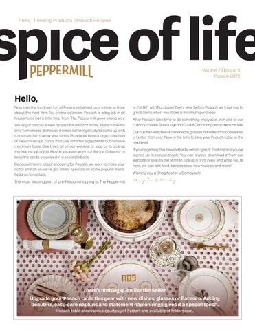 Pesach Newsletter 2025