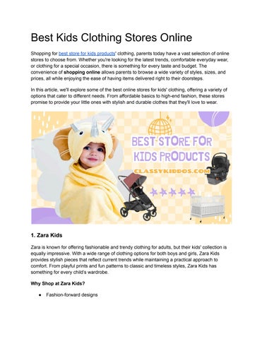 Best Kids Clothing Stores Online