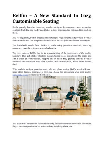 Belffin – A New Standard in Cozy, Customisable Seating