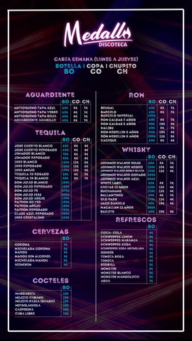 Carta Semana Medallo Discoteca 