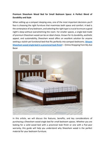 Shivam Sheesham Wood Single Bed In Provincial Teak Finish Elegant | Functional Bedroom