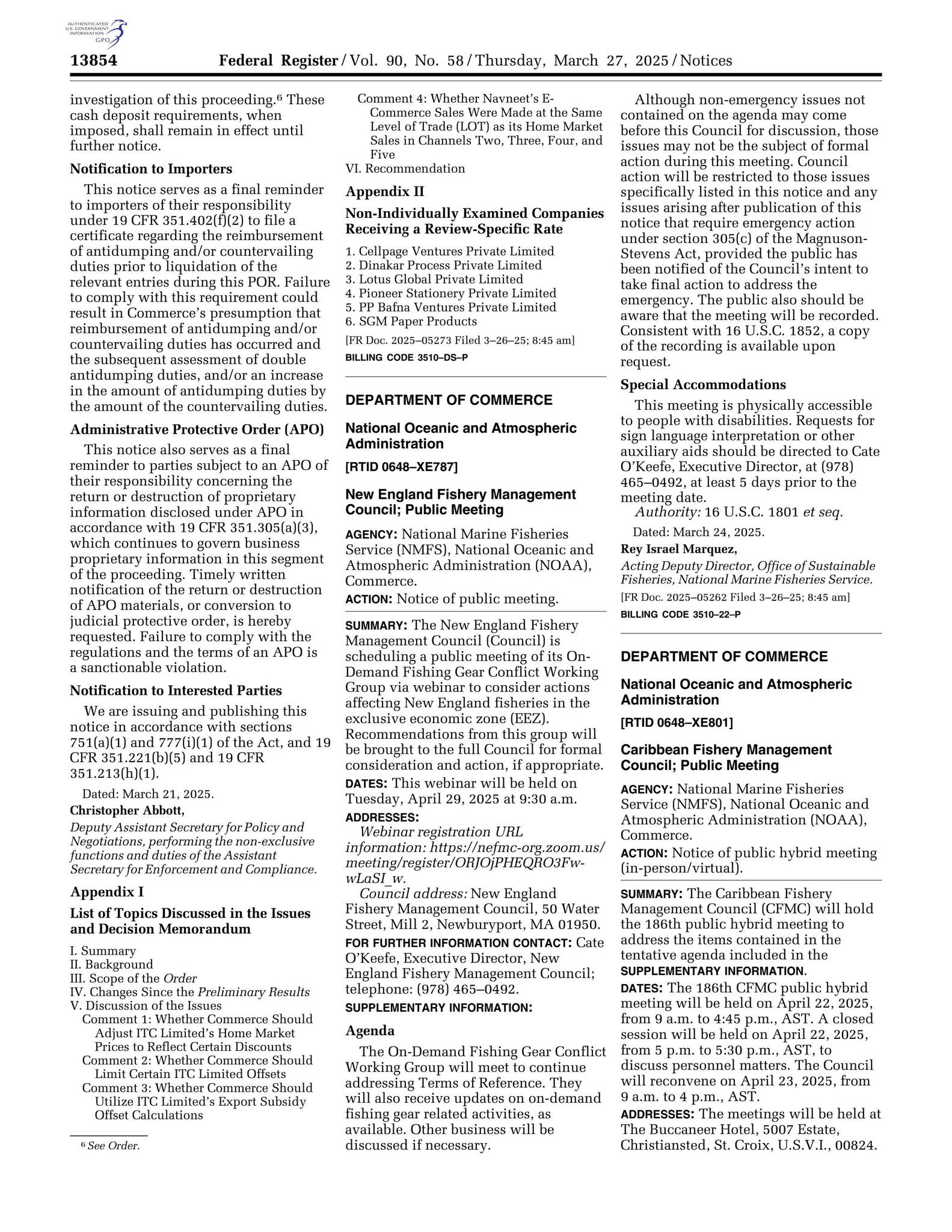 186th CFMC Hybrid Regular Meeting Federal Register Notice by Caribbean ...