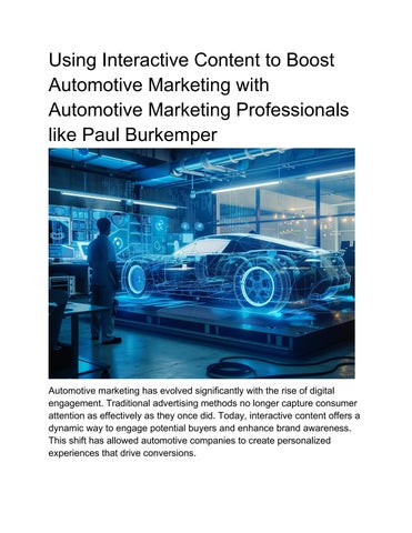 Using Interactive Content to Boost Automotive Marketing with Automotive Marketing Professionals like