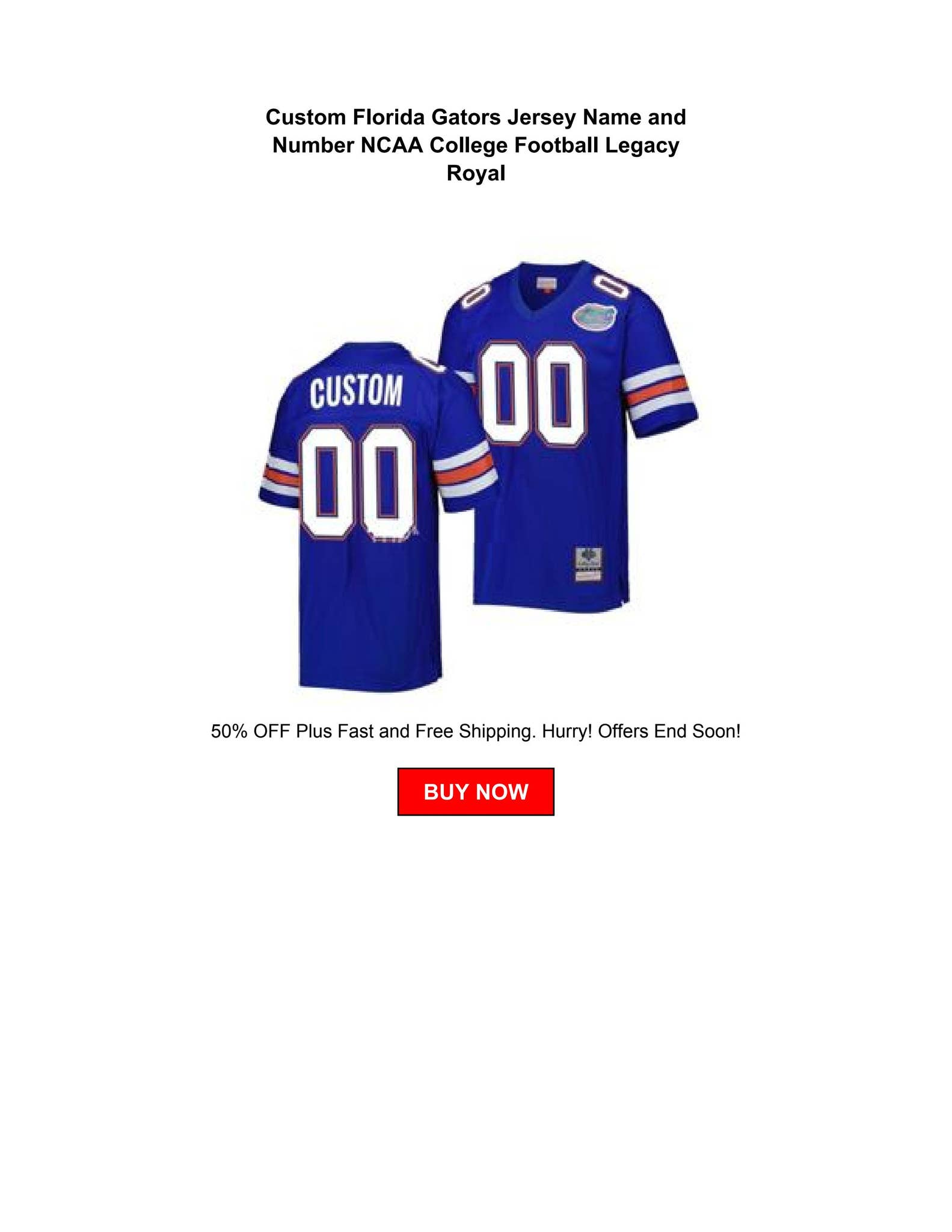 Custom Florida Gators Jersey Name and Number NCAA College Football ...
