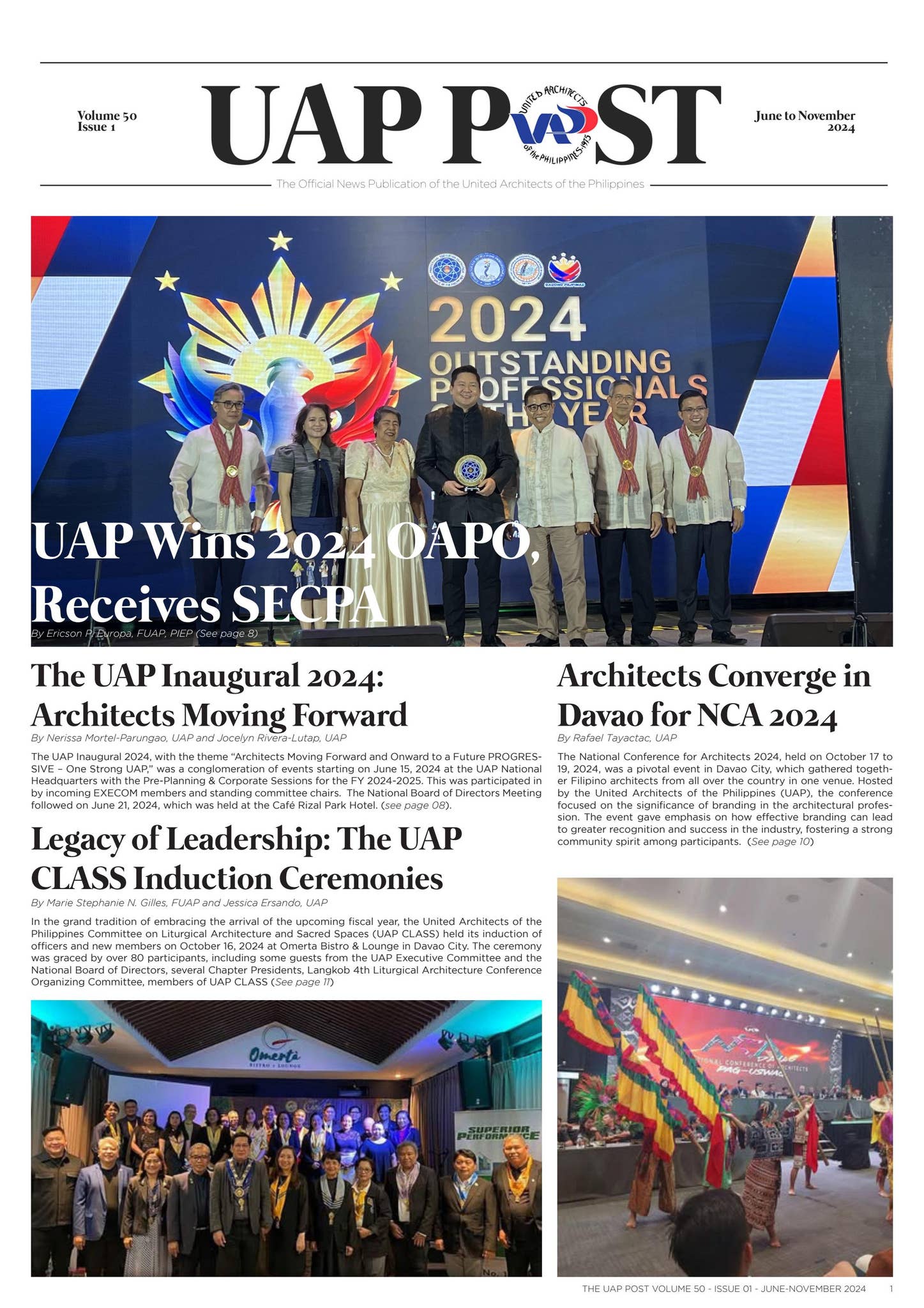 UAP POST Volume 50 Issue 01 2025 by UNITED ARCHITECTS OF THE ...