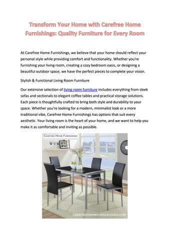 Premium Outdoor & Indoor Furniture for Every Space | Carefree Home Furnishings