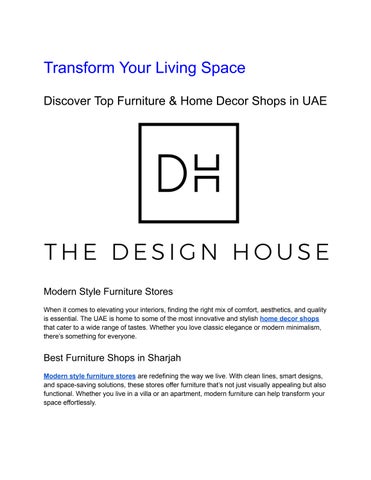 Transform Your Living Space with The Design House